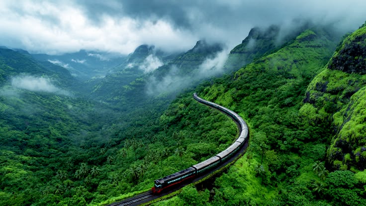Scenic view of Kokan Railway in the Ghats, a heritage or nature destination in Kokan
