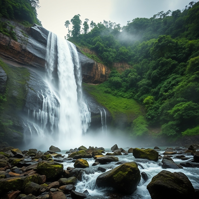 Scenic view of Marleshwar Waterfall, a heritage or nature destination in Kokan